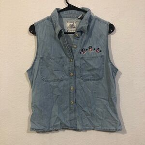 Andrew's Blues USA Vintage Denim Button Down Vest Top